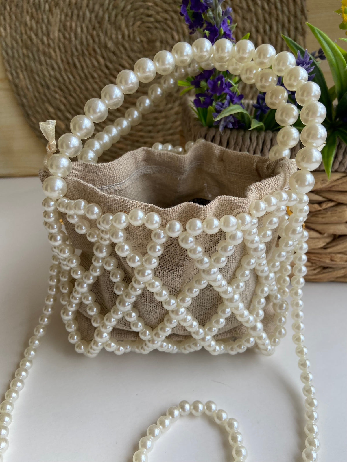 Bolso fantasía perlas nacaradas