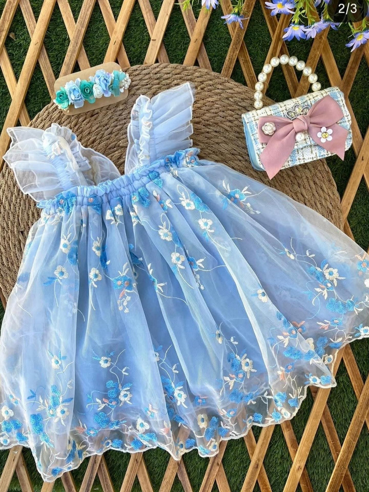 Vestido mariposa celeste