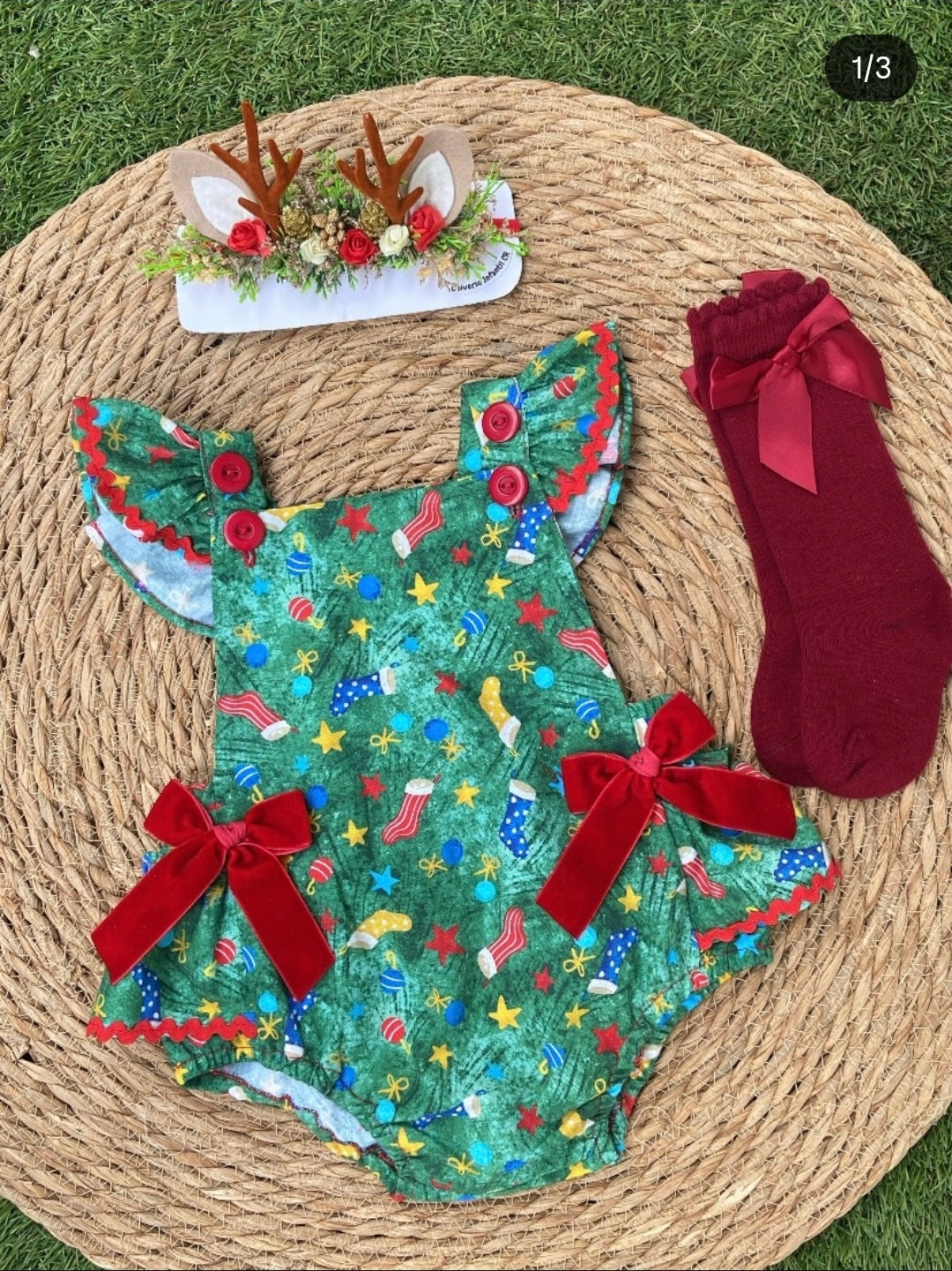 Mameluco estampado navideño