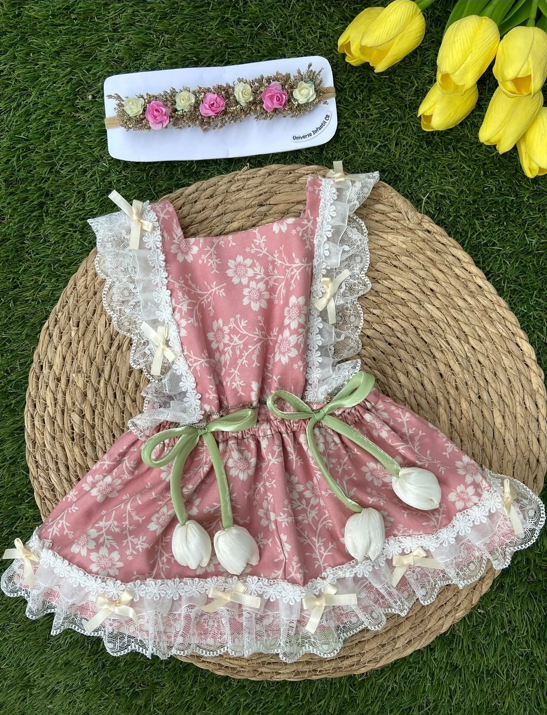 Mameluco rosa tulipanes