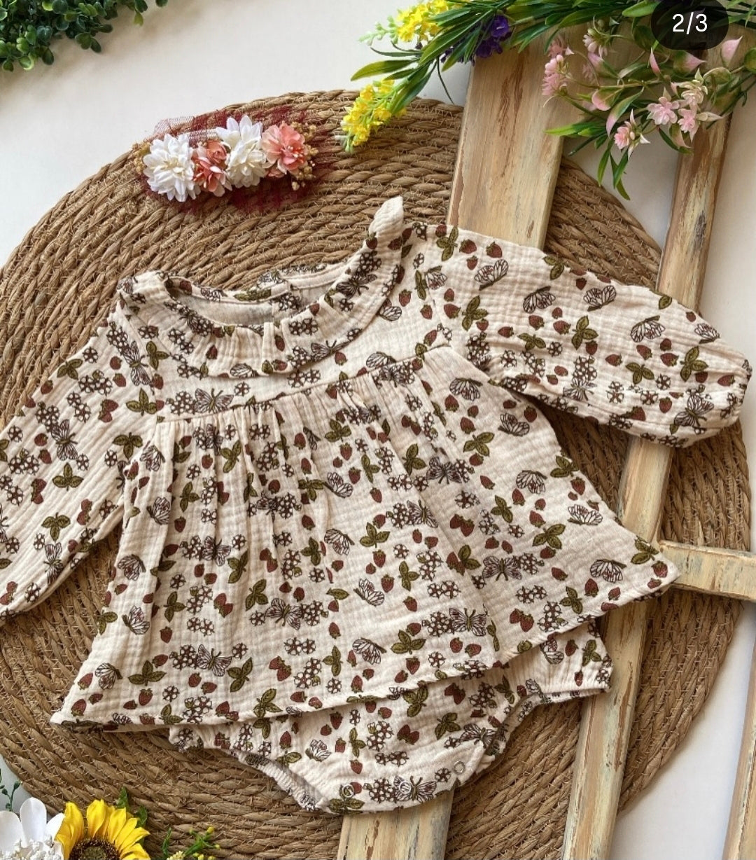 Mameluco fresas vintage