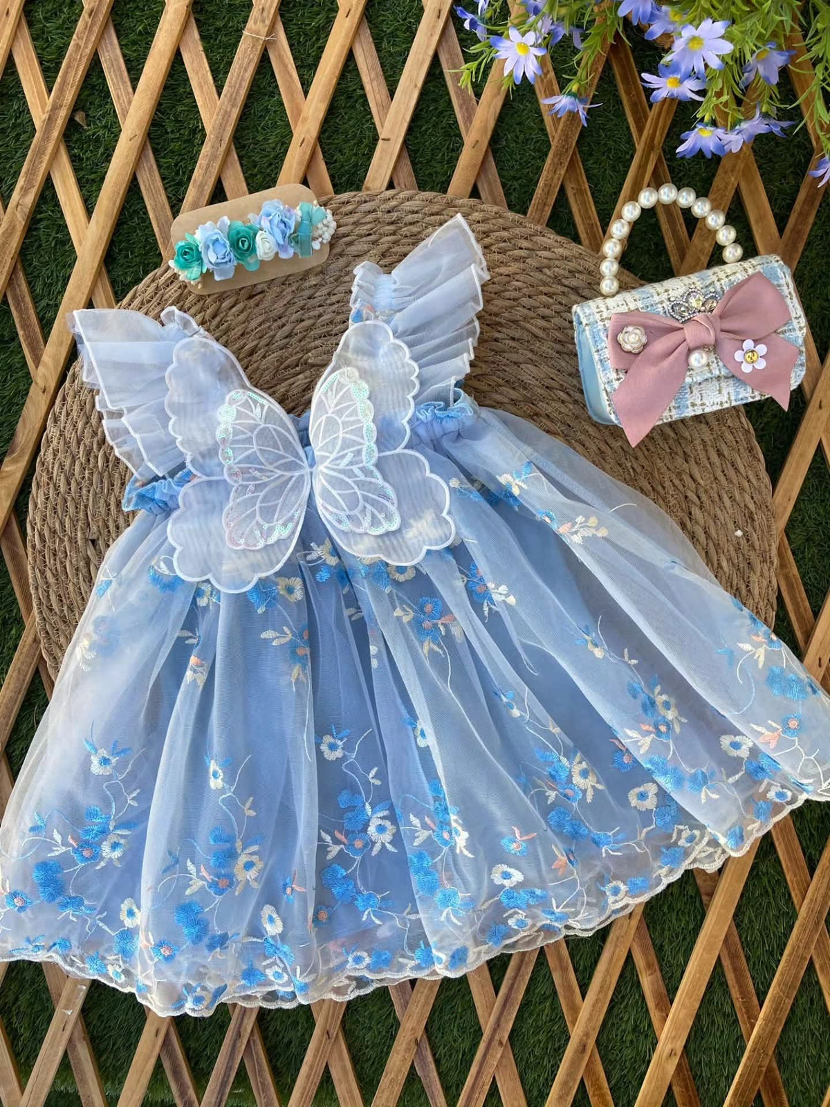 Vestido mariposa celeste
