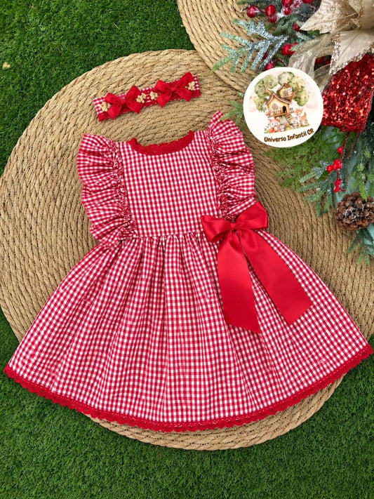 Vestido clásico de  cuadros