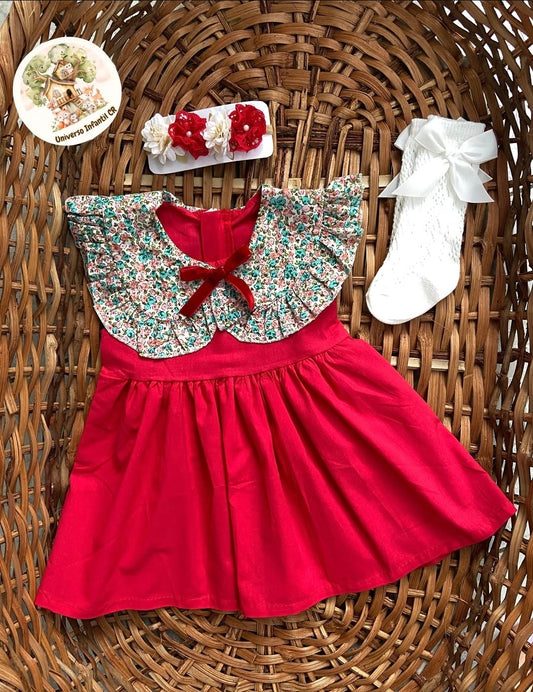 Vestido rojo floral